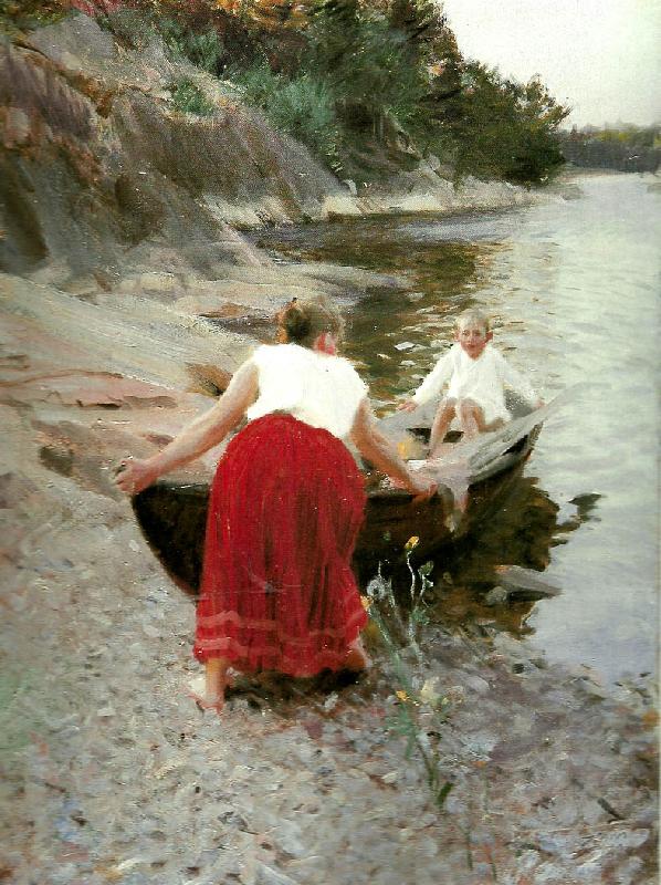 Anders Zorn femme au jupon rouge France oil painting art